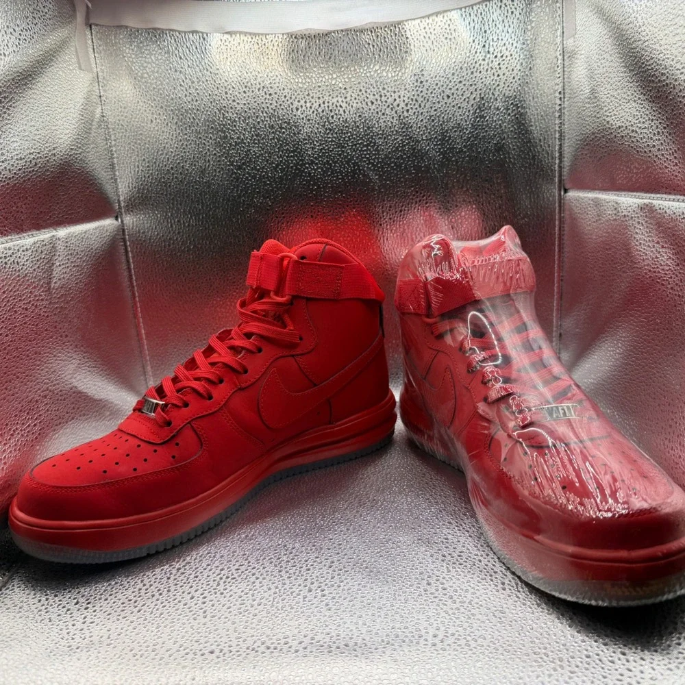 Size 10 Nike Lunar Force 1 High Mens Red Like New 705436-600 Sneaker